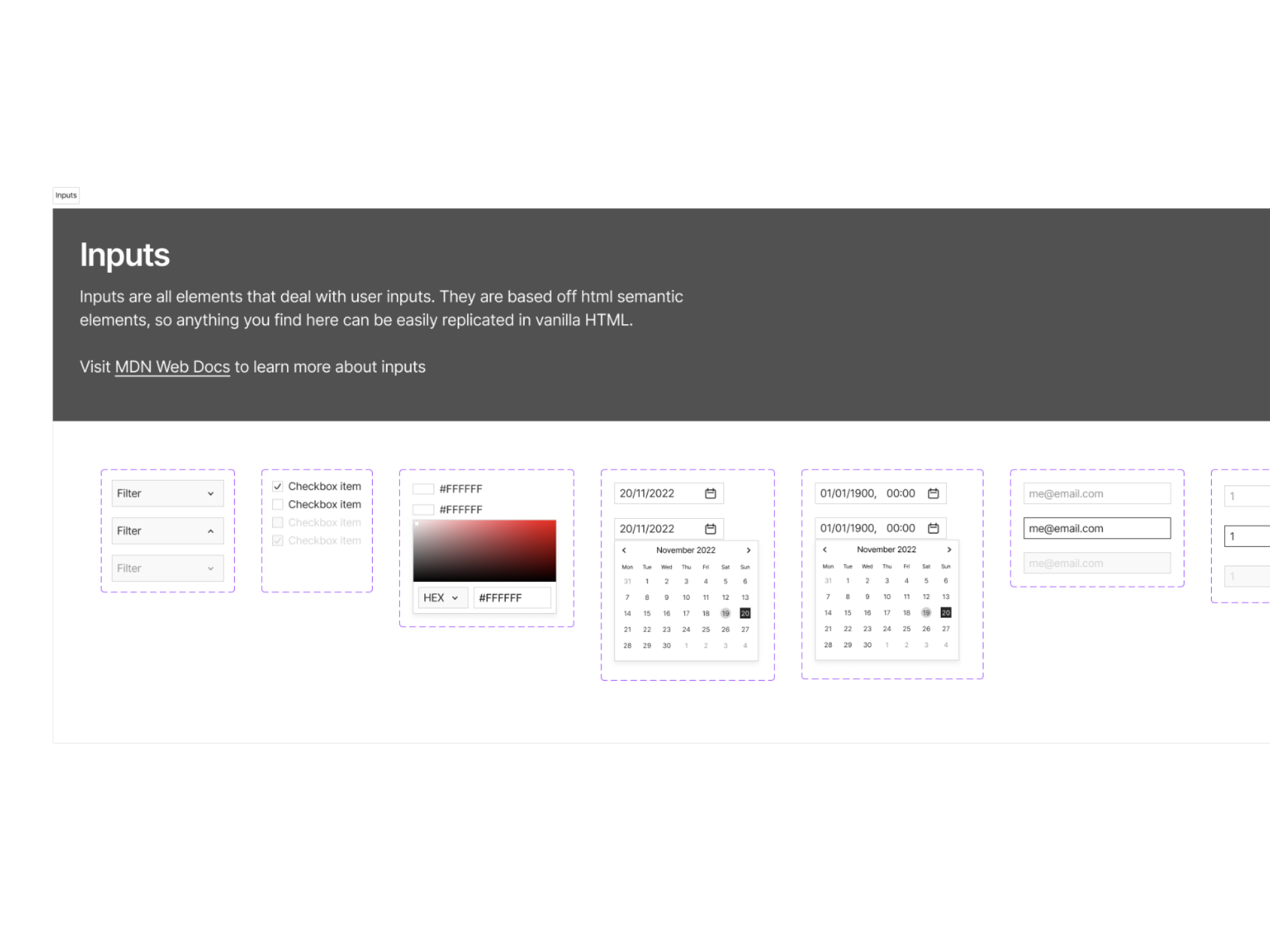 A quick shot of the Input Elements